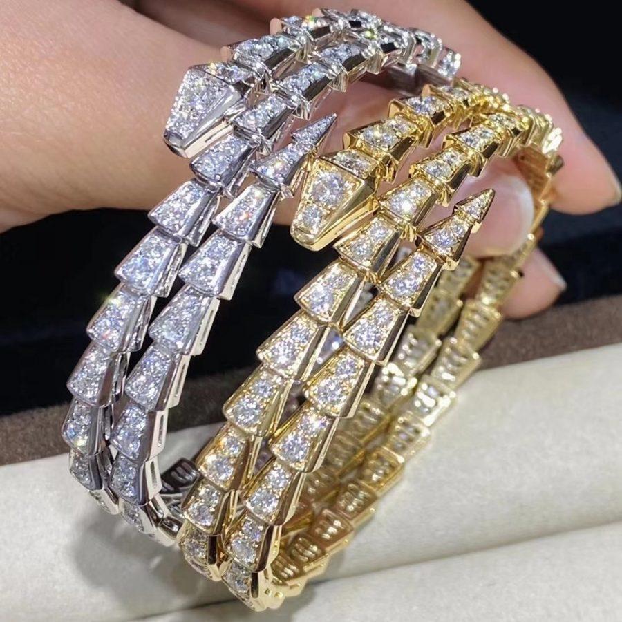 [OLIVIA]SERPENTI BRACELET GOLD DIAMOND DOUBLE ROW