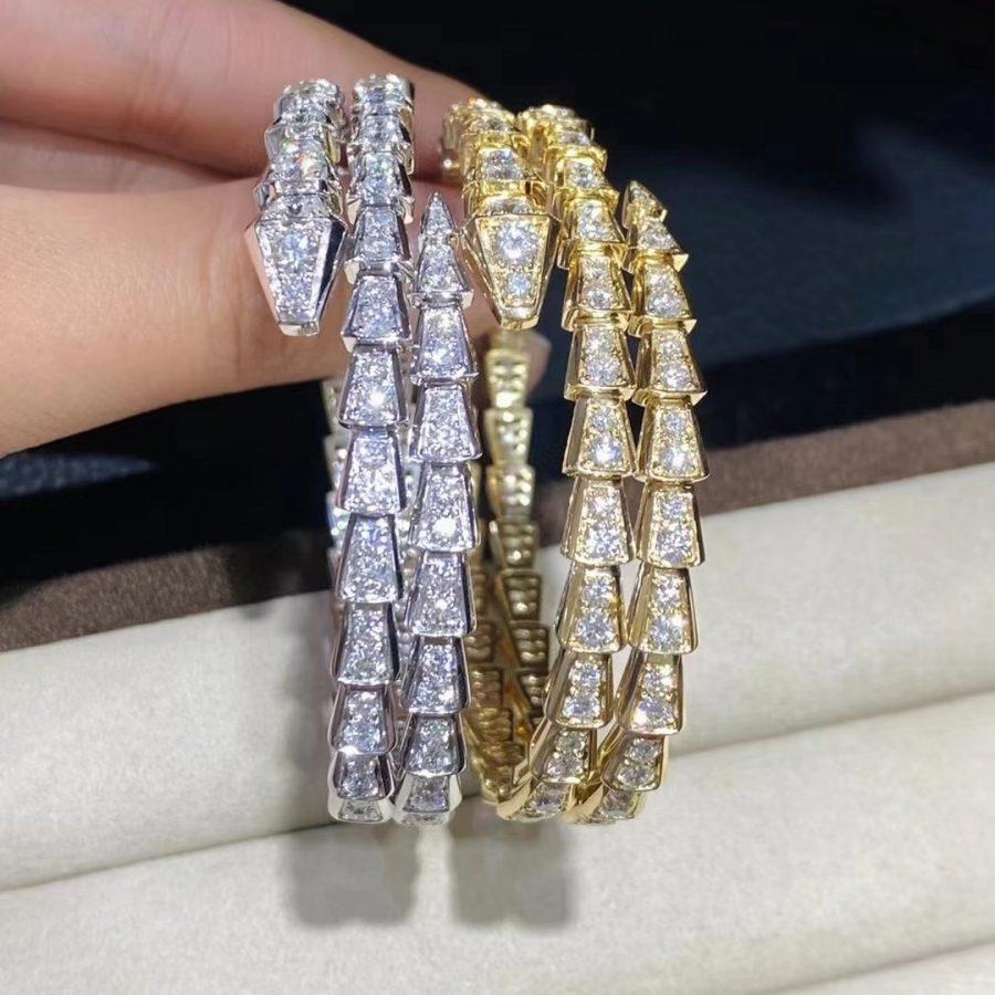 [OLIVIA]SERPENTI BRACELET GOLD DIAMOND DOUBLE ROW