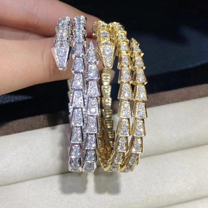 [OLIVIA]SERPENTI BRACELET GOLD DIAMOND DOUBLE ROW