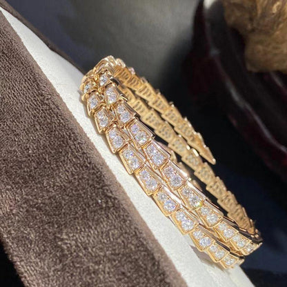 [OLIVIA]SERPENTI BRACELET GOLD DIAMOND DOUBLE ROW