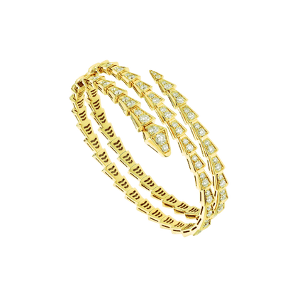 [OLIVIA]SERPENTI BRACELET GOLD DIAMOND DOUBLE ROW