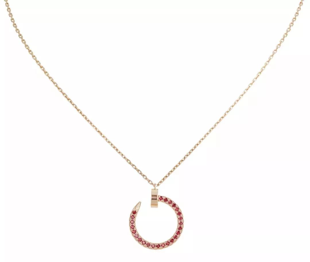 [Olivia Jewelry]JUSTE NECKLACE GOLD RED DIAMONDS