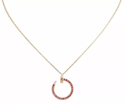 [Olivia Jewelry]JUSTE NECKLACE GOLD RED DIAMONDS