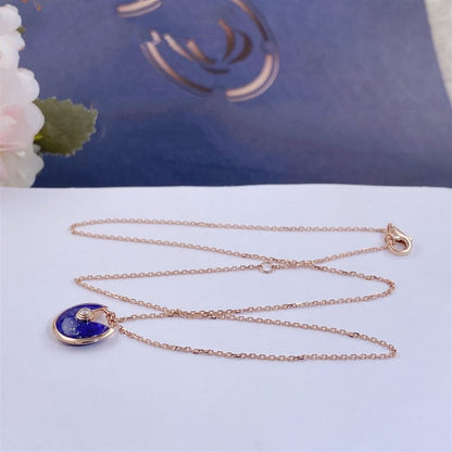 [Olivia Jewelry]AMULETTE ROSE GOLD AGATE NECKLACE