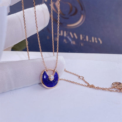 [Olivia Jewelry]AMULETTE ROSE GOLD AGATE NECKLACE