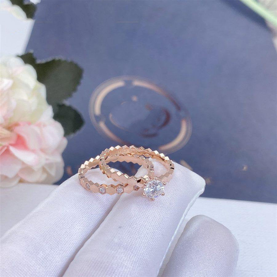 [Olivia Jewelry]BEE LOVE RING PINK GOLD 1 DIAMOND
