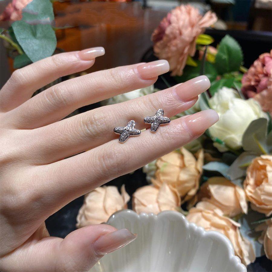 [Olivia Jewelry]JEUX DE SILVER DIAMOND EARRINGS
