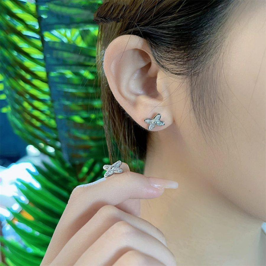 [Olivia Jewelry]JEUX DE SILVER DIAMOND EARRINGS
