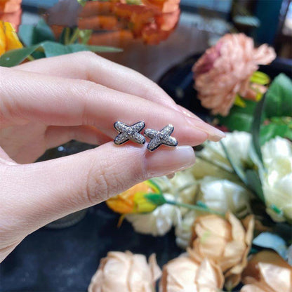 [Olivia Jewelry]JEUX DE SILVER DIAMOND EARRINGS