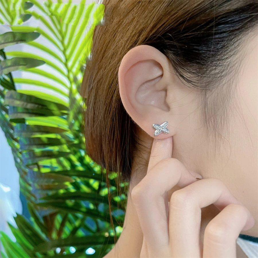 [Olivia Jewelry]JEUX DE SILVER DIAMOND EARRINGS