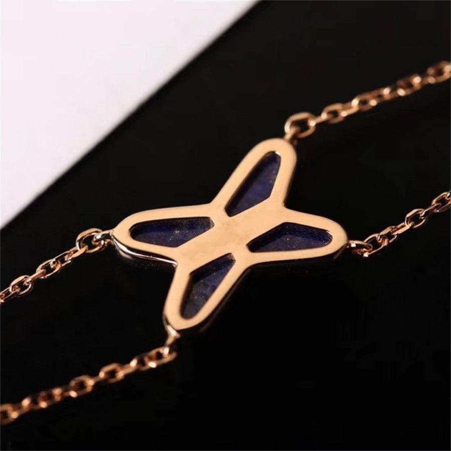 [Olivia Jewelry]JEUX BRACELET BLUE AGATE PINK GOLD 1 DIAMOND