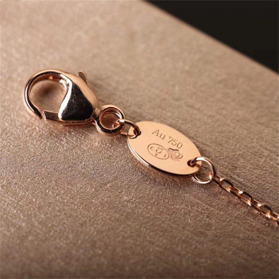 [Olivia Jewelry]JEUX BRACELET BLUE AGATE PINK GOLD 1 DIAMOND