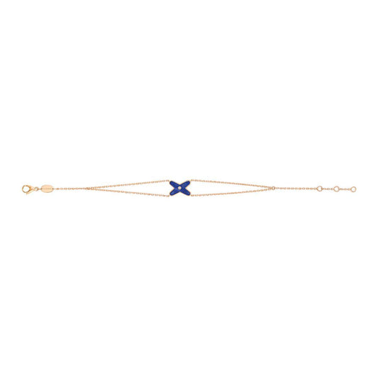 [Olivia Jewelry]JEUX BRACELET BLUE AGATE PINK GOLD 1 DIAMOND