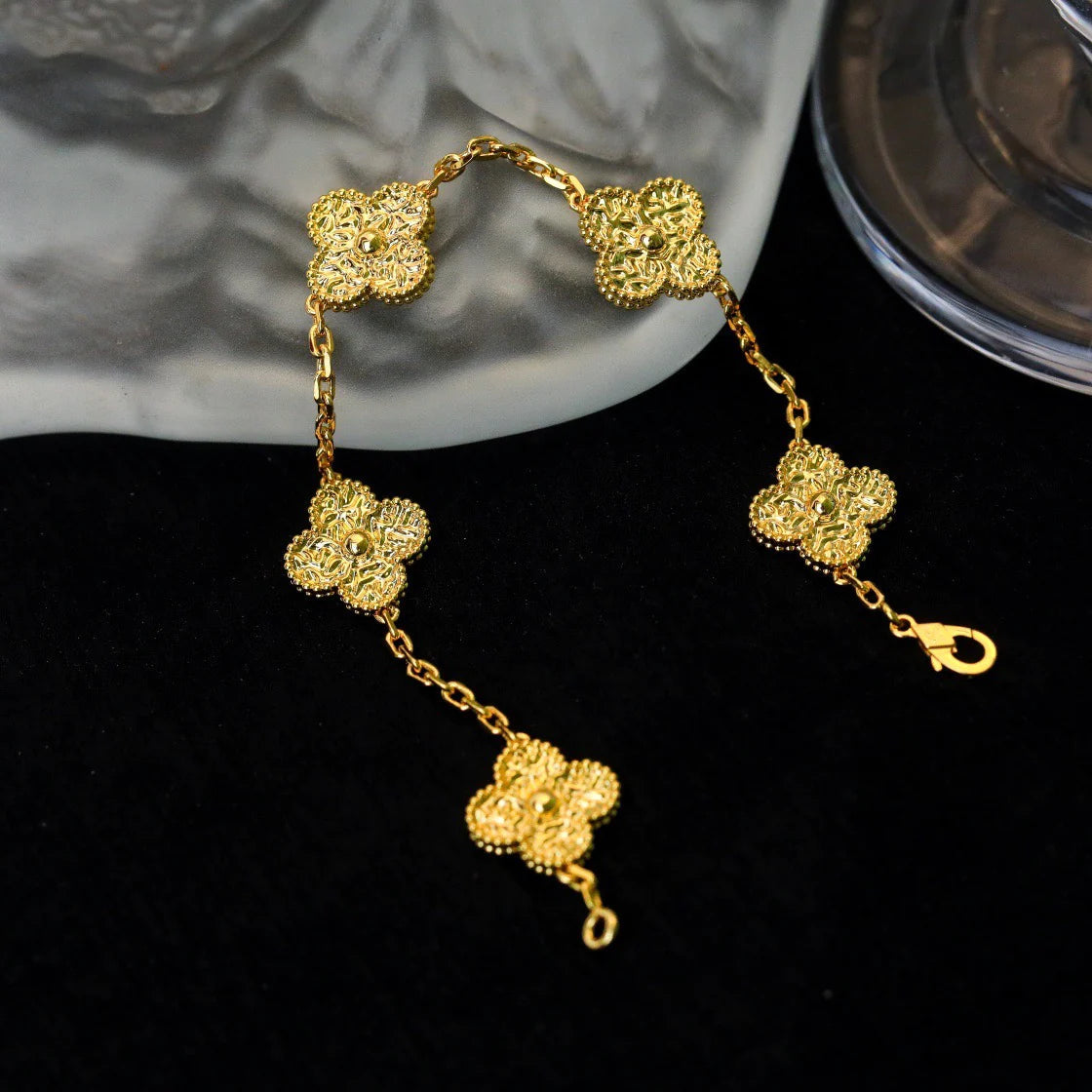 [Olivia JW]CLOVER 5 MOTIFS BRONZING BRACELET
