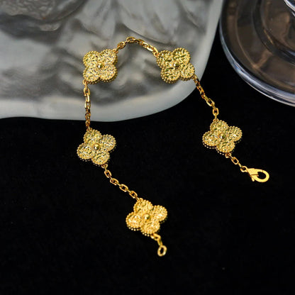 [Olivia JW]CLOVER 5 MOTIFS BRONZING BRACELET