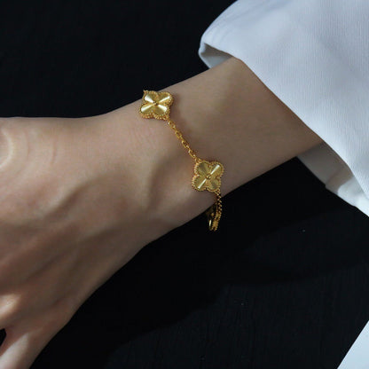 [Olivia JW]CLOVER 5 FLOWERS LASER BRACELET
