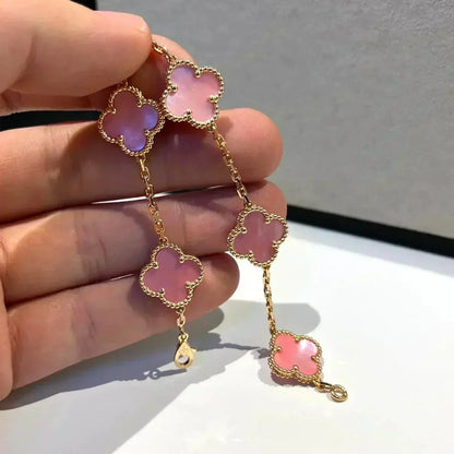 [Olivia JW]CLOVER 5 PINK MOP BRACELET
