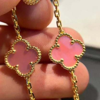 [Olivia JW]CLOVER 5 PINK MOP BRACELET