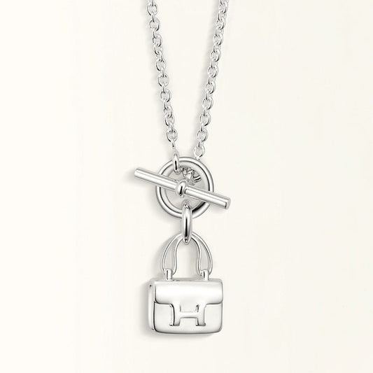 [Elitejewels]POP Hペンダントシルバーネックレス