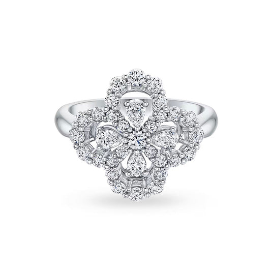 [Elitejewels]ループリング フルモチーフ ダイヤモンド 16MM シルバー