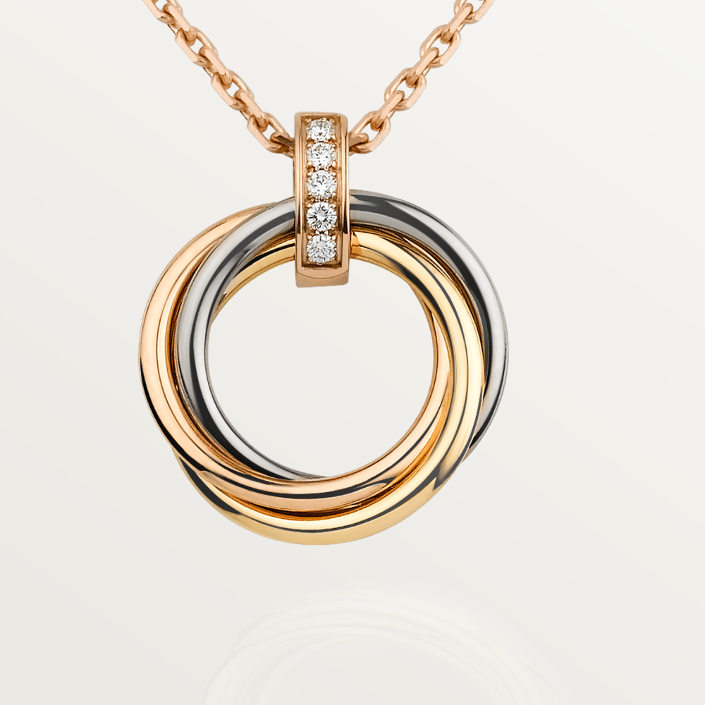 [Olivia Jewelry]TRINITY NECKLACE GOLD  DIAMONDS