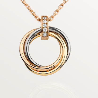 [Olivia Jewelry]TRINITY NECKLACE GOLD  DIAMONDS