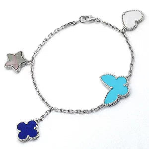 [Olivia Jewelry]LUCKY SPRING SILVER BRACELET 4 MOTIF