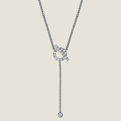 [Olivia Jewelry]FINESSE SILVER DIAMOND NECKLACE