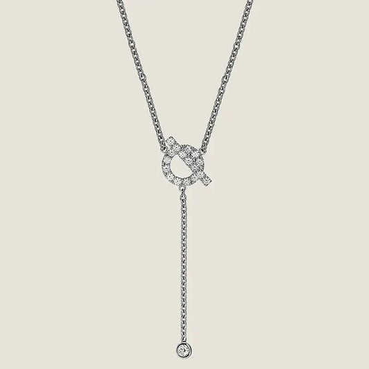 [Olivia Jewelry]FINESSE SILVER DIAMOND NECKLACE