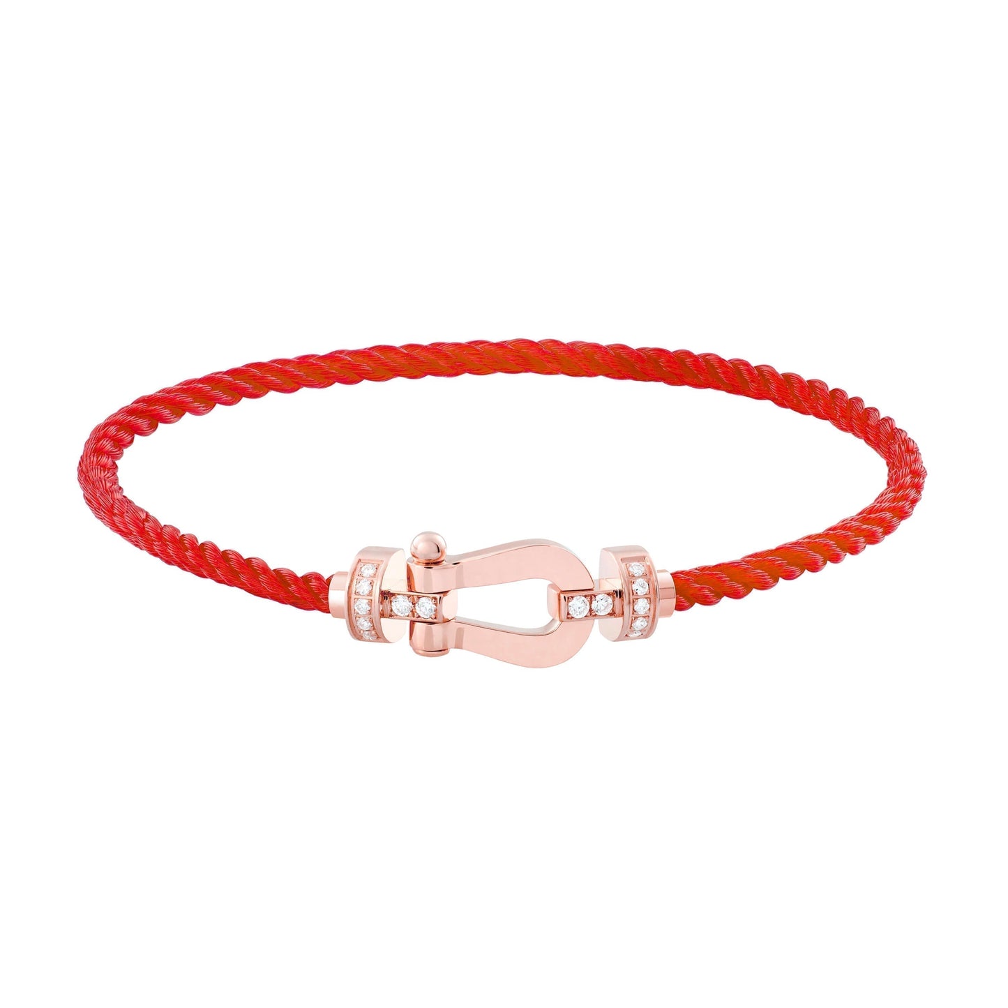 [Olivia Jewelry]FORCE 10 HALF DIAMOND PINK GOLD RED CORDERI LARGE AND MEDIUM MODEL