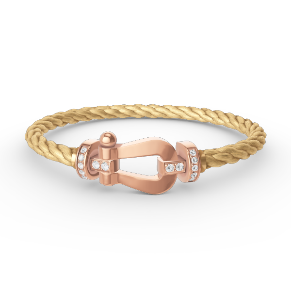 [Olivia Jewelry]FORCE LARGE HORSESHOE HALF DIAMOND BRACELET ROSE GOLD