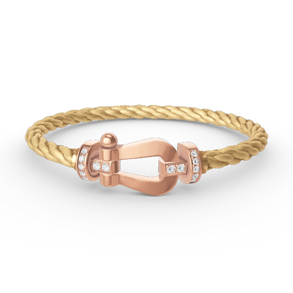 [Olivia Jewelry]FORCE LARGE HORSESHOE HALF DIAMOND BRACELET ROSE GOLD