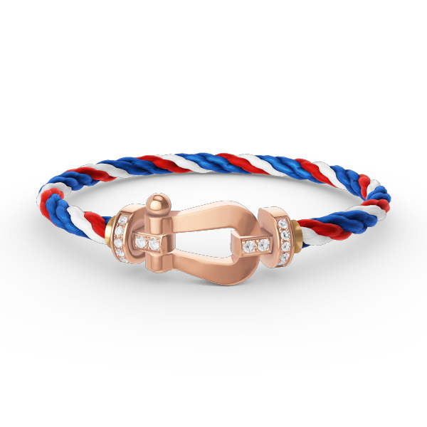 [Olivia Jewelry]FORCE LARGE HORSESHOE HALF DIAMOND BRACELET ROSE GOLD