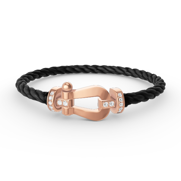[Olivia Jewelry]FORCE LARGE HORSESHOE HALF DIAMOND BRACELET ROSE GOLD