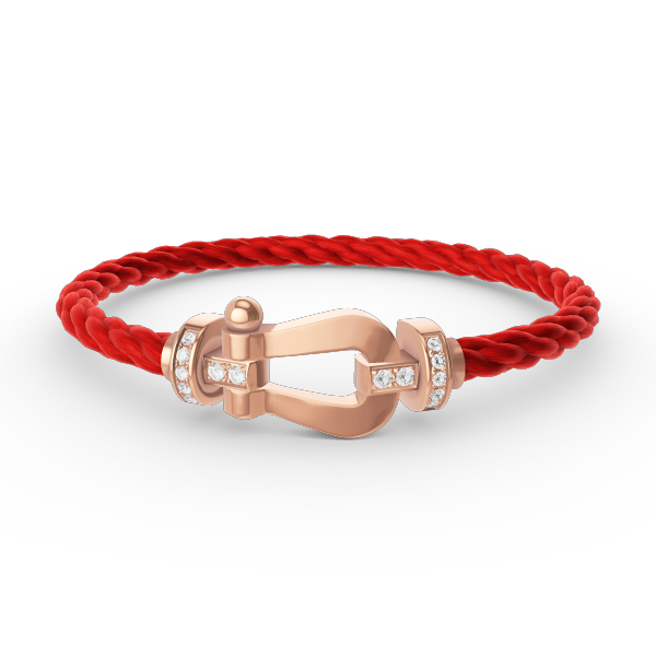 [Olivia Jewelry]FORCE LARGE HORSESHOE HALF DIAMOND BRACELET ROSE GOLD