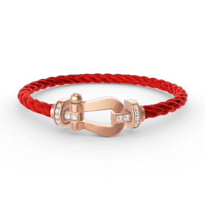 [Olivia Jewelry]FORCE LARGE HORSESHOE HALF DIAMOND BRACELET ROSE GOLD