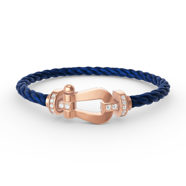 [Olivia Jewelry]FORCE LARGE HORSESHOE HALF DIAMOND BRACELET ROSE GOLD