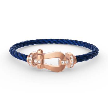 [Olivia Jewelry]FORCE LARGE HORSESHOE HALF DIAMOND BRACELET ROSE GOLD