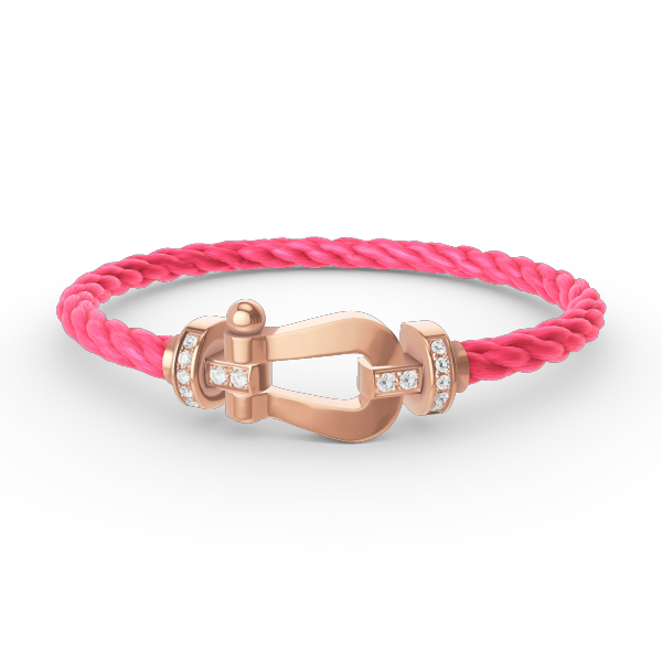 [Olivia Jewelry]FORCE LARGE HORSESHOE HALF DIAMOND BRACELET ROSE GOLD