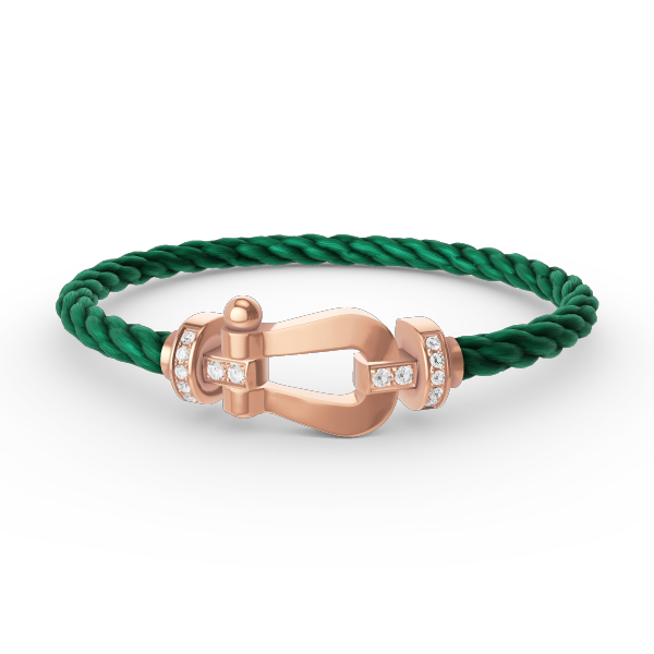 [Olivia Jewelry]FORCE LARGE HORSESHOE HALF DIAMOND BRACELET ROSE GOLD