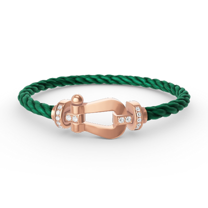 [Olivia Jewelry]FORCE LARGE HORSESHOE HALF DIAMOND BRACELET ROSE GOLD