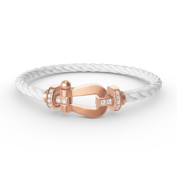 [Olivia Jewelry]FORCE LARGE HORSESHOE HALF DIAMOND BRACELET ROSE GOLD