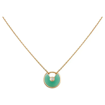 [Olivia Jewelry]AMULETTE GOLD MALACHITE NECKLACE