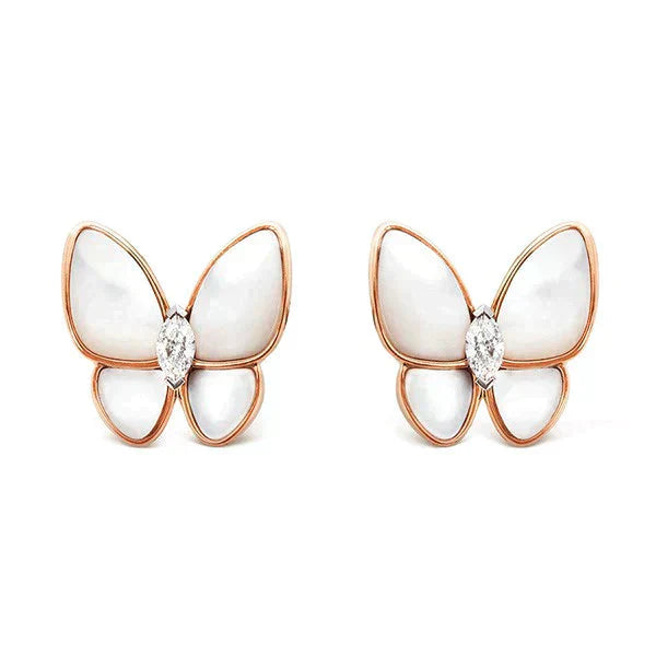 [Olivia Jewelry]BUTTERFLY MOP DIAMOND EARRINGS