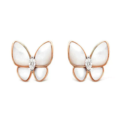 [Olivia Jewelry]BUTTERFLY MOP DIAMOND EARRINGS