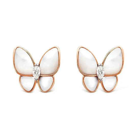 [Olivia Jewelry]BUTTERFLY MOP DIAMOND EARRINGS