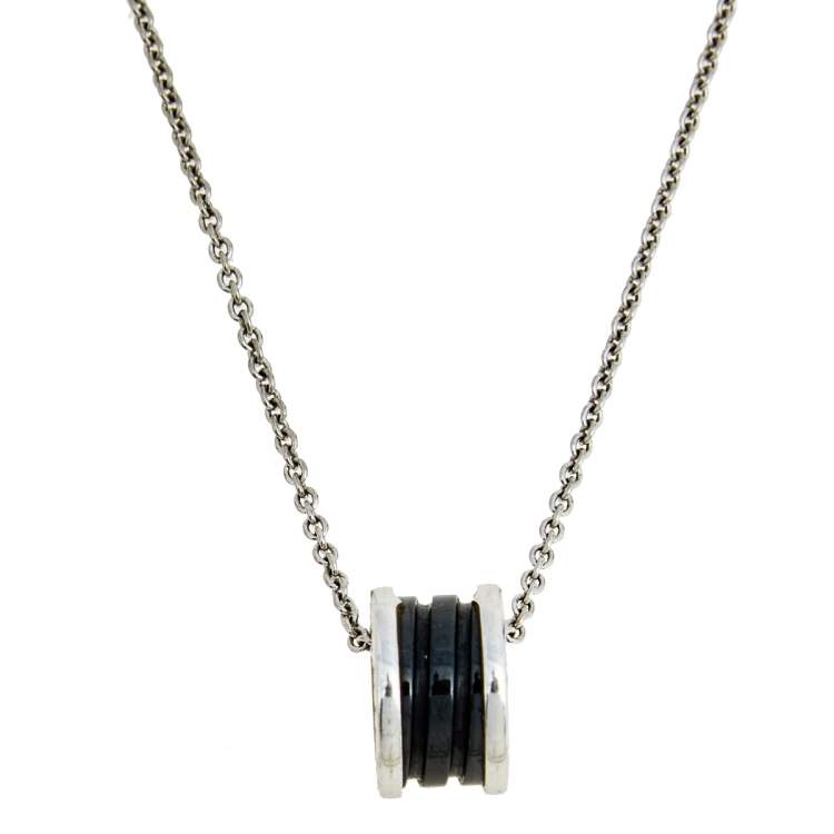 [OLIVIA]ZERO 1 BLACK CERAMIC SILVER NECKLACE