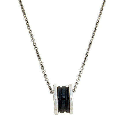 [OLIVIA]ZERO 1 BLACK CERAMIC SILVER NECKLACE