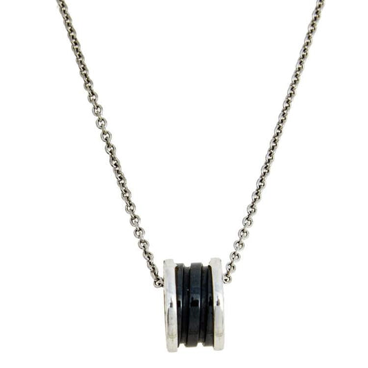 [OLIVIA]ZERO 1 BLACK CERAMIC SILVER NECKLACE