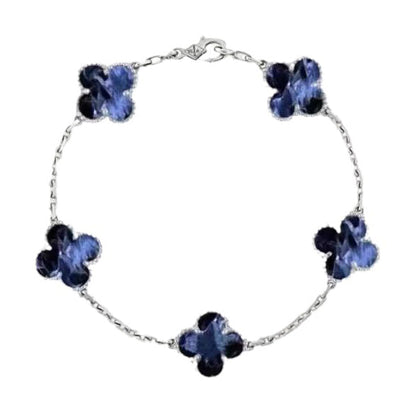 [Olivia JW]CLOVER 5 MOTIF PIETERSITE SILVER BRACELET